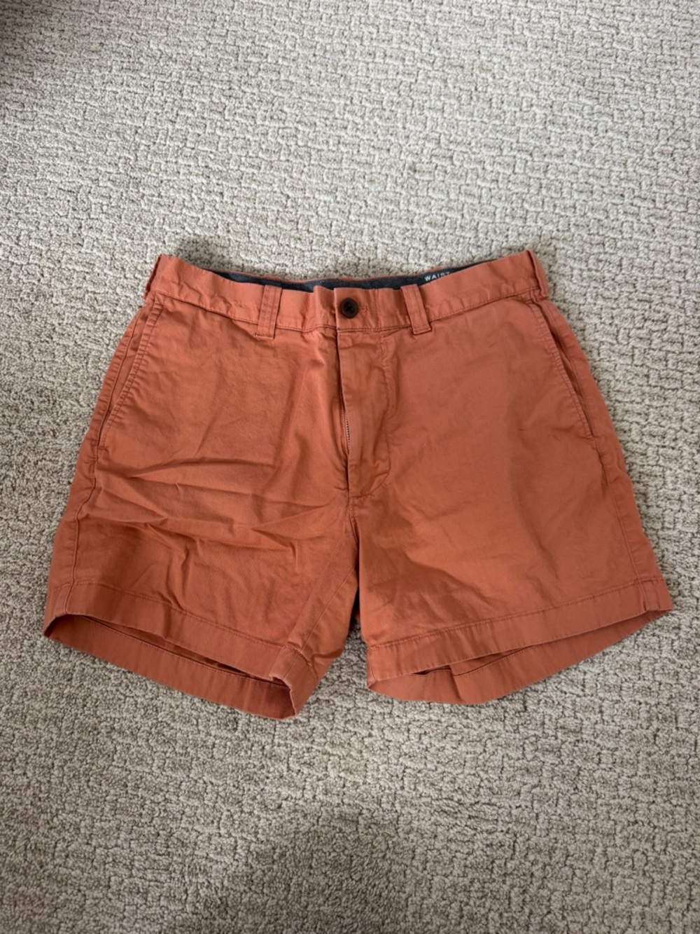 J. Crew Men’s Flat Front Shorts in Rust Orange